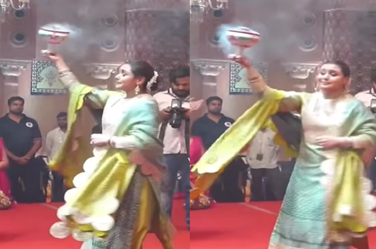 Rani Mukherjee ने बहनों संग दुर्गा पंडाल में किया 'धुनूची नाच', वीडियो ताबड़तोड़ वायरल