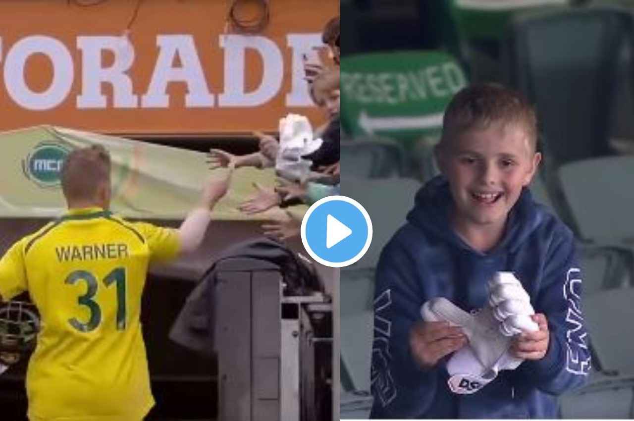 AUS vs ENG: वार्नर ने शतक जड़ने के बाद नन्ही फैन को दे दिए अपने ग्लव्स, गिफ्ट पाते ही झूम उठी बच्ची, देखें क्यूट Video