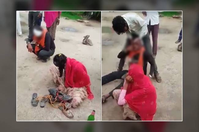 Garland of shoes worn by the couple in Madhorajpura