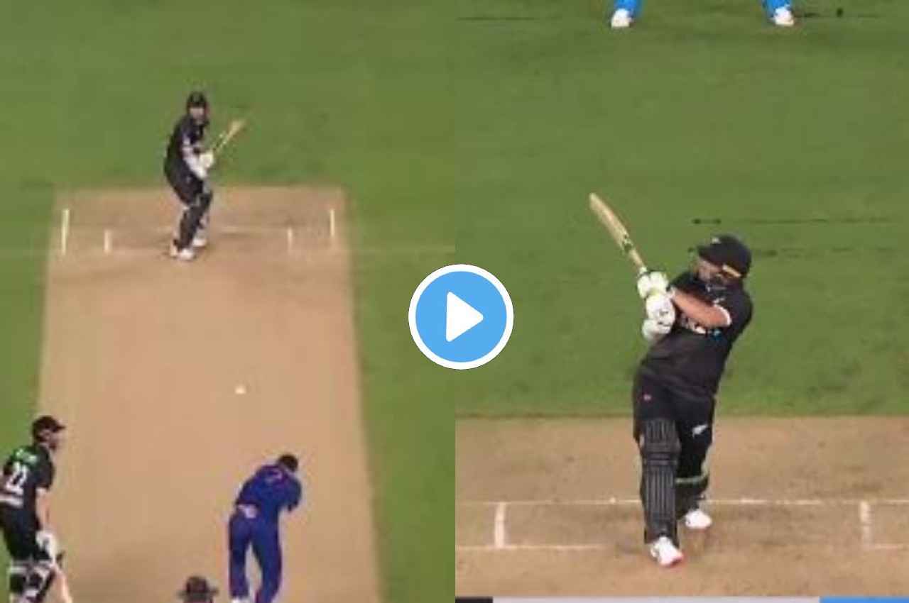 IND vs NZ: Tom Latham ने गुड लेंथ की बॉल पर खड़े-खड़े जड़ दिया तूफानी छक्का, अर्शदीप सिंह भी हैरान, देखें वीडियो
