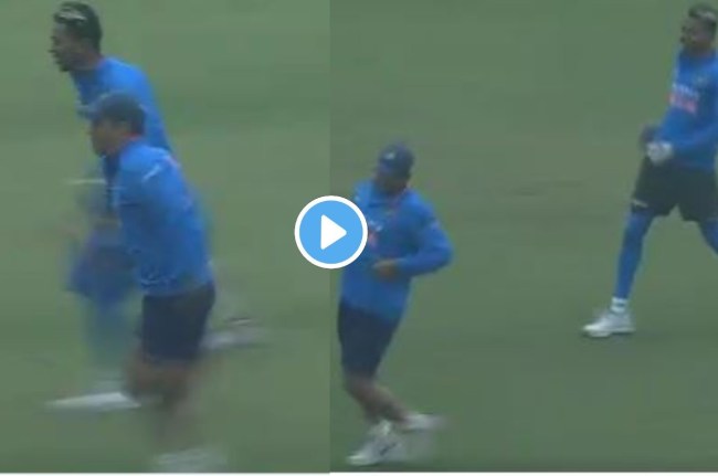 MS Dhoni vs Hardik Pandya 100 meter race