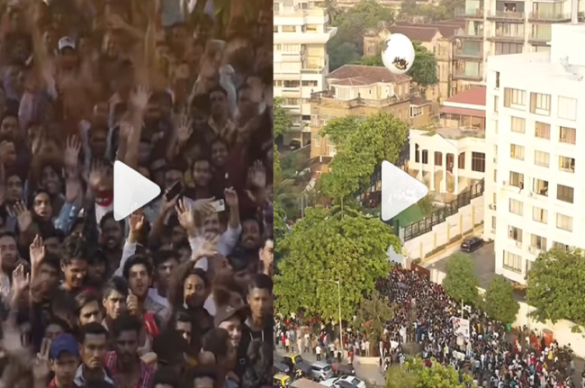 Shah Rukh Khan ने ड्रोन कैमरे से रिकॉर्ड किया फैंस का हुजूम, मन्नत का भी करवाया दीदार