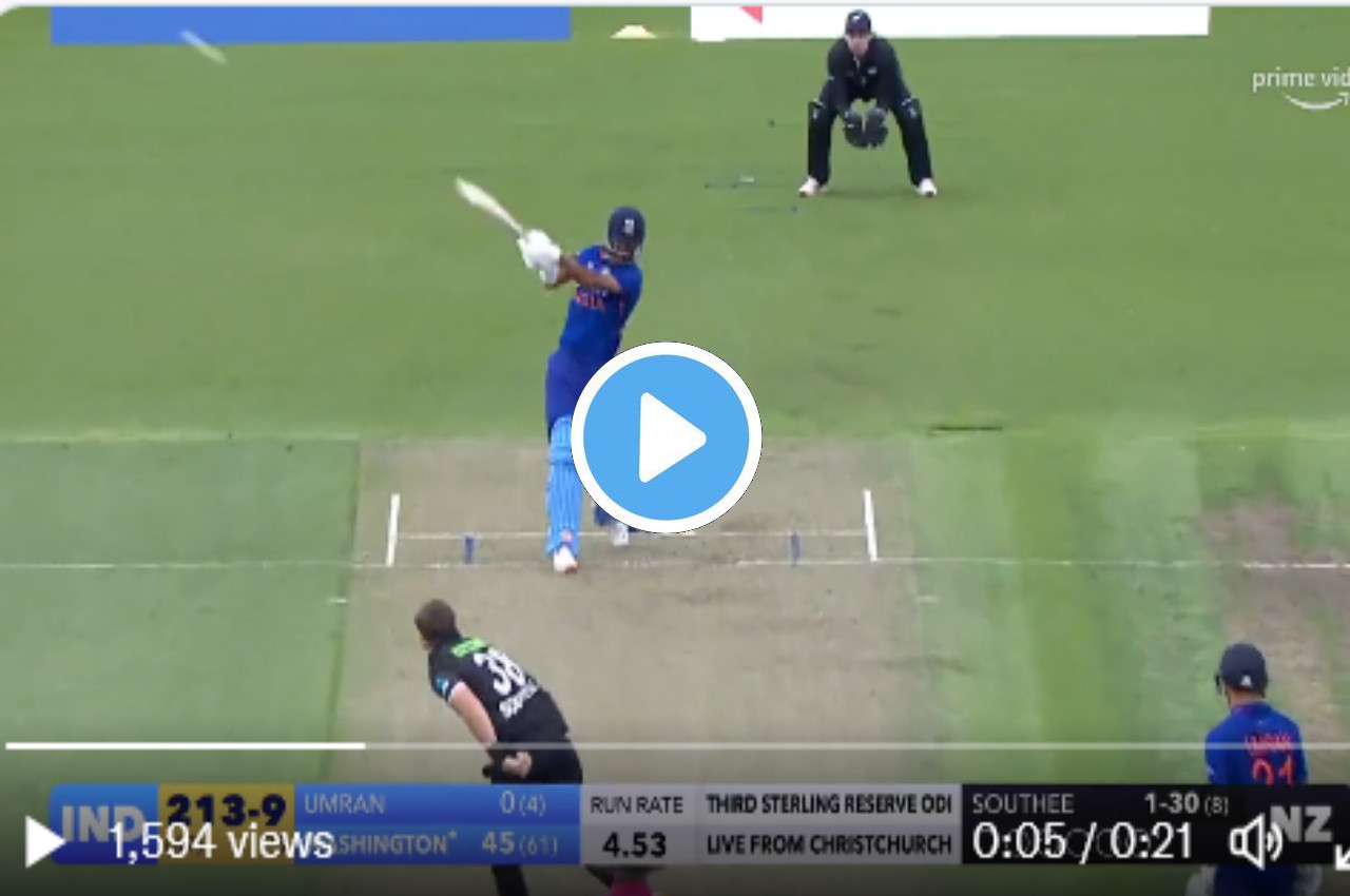 IND vs NZ score live Brilliant six by Washington Sundar