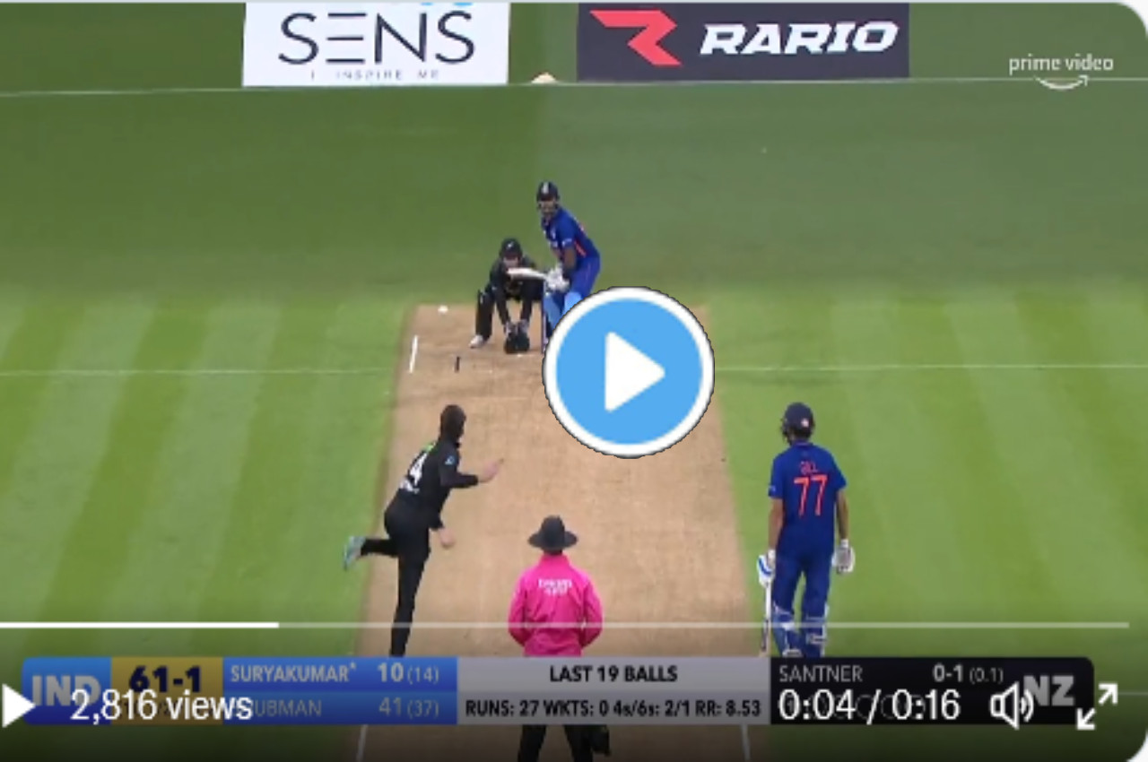 IND vs NZ dangerous six hit by Suryakumar Yadav to Mitchell Santner