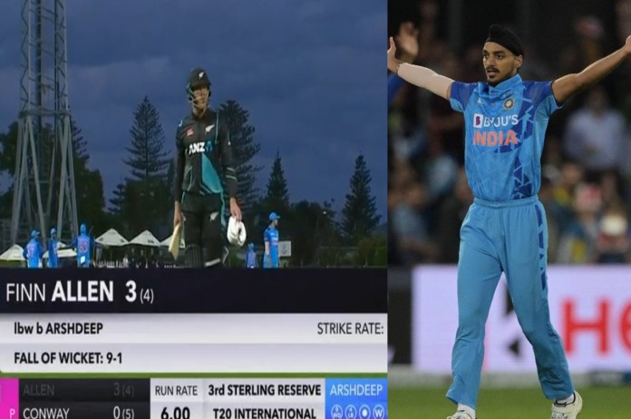 IND vs NZ 3rd t20 live score Finn Allen lbw bowled Arshdeep Singh