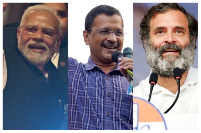पीएम नरेंद्र मोदी, अरविंद केजरीवाल, राहुल गांधी