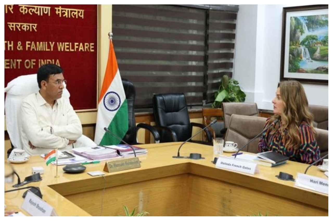 केंद्रीय स्वास्थ्य मंत्री मनसुख मंडाविया से मिलीं मेलिंडा गेट्स, इन मुद्दों पर हुई बात