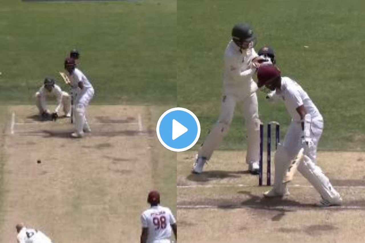 AUS vs WI Nathon Lyon Kraigg Braithwaite