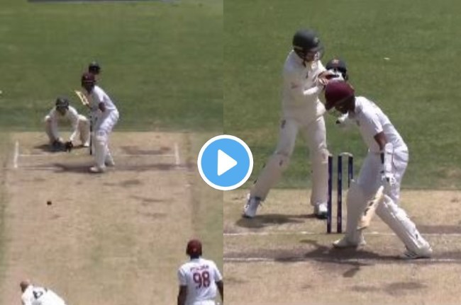 AUS vs WI Nathon Lyon Kraigg Braithwaite