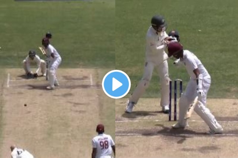 AUS vs WI Nathon Lyon Kraigg Braithwaite