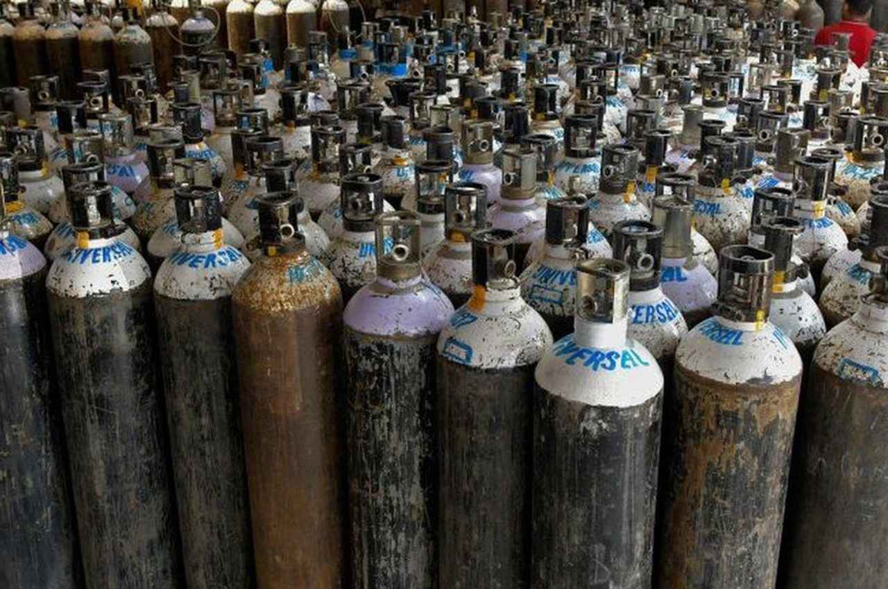 Focus on oxygen cylinders