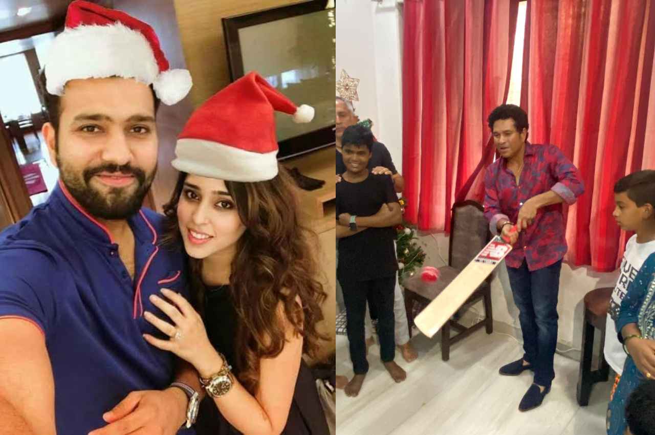 Merry Christmas 2022 Celebration Rohit Sharma Sachin Tendulkar MS Dhoni