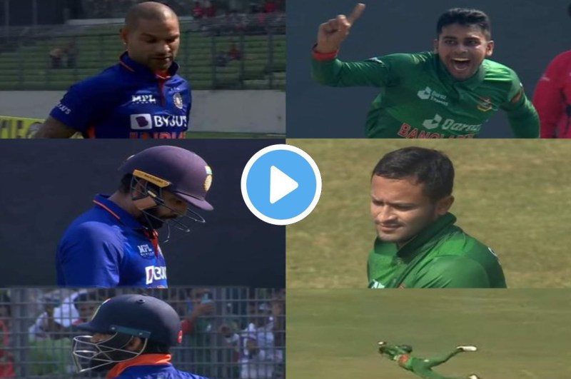 IND vs BAN 1st odi live score Rohit Sharma bowled Shakib Shikhar Dhawan bowled Mehidy Hasan Miraz