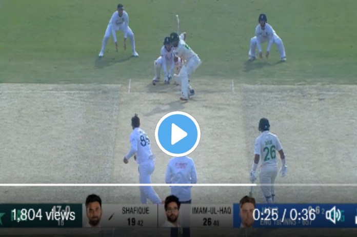 Pak vs Eng 1st test live score brilliant six hit by Abdullah Shafique