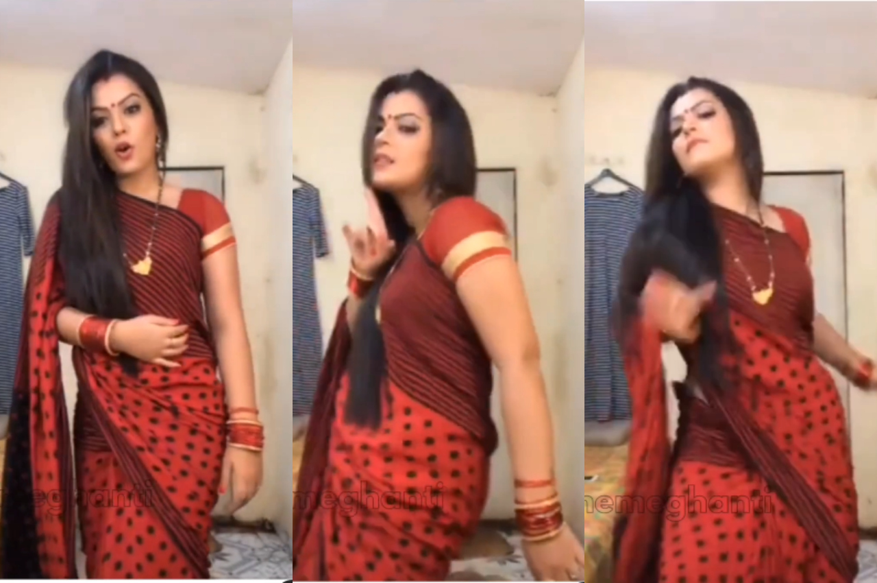 bhabhi dance in red saree goes viral