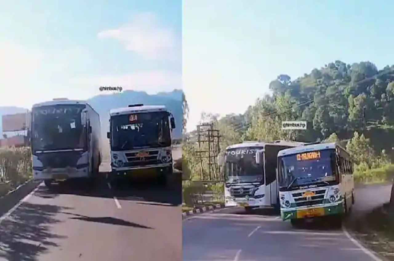 Viral Video: बस की ओवरटेकिंग देख हलक में अटक जाएगी सांसें, हिमाचल की ये तेज रफ्तार बस हुई कैमरे में कैद