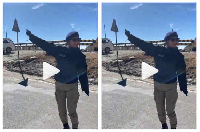 कांप की ड्रेस में डांस करती युवती कांप की ड्रेस में डांस करती युवती