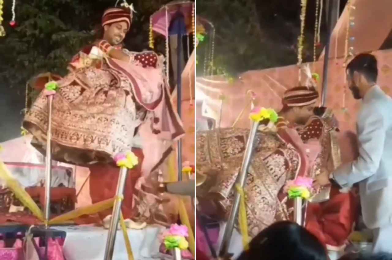 Viral Video: दूल्हे का फिसला पैर फिर भी दुल्हन को नहीं गिरने दिया, माथा चूमकर जताया प्यार, देखें वीडियो 