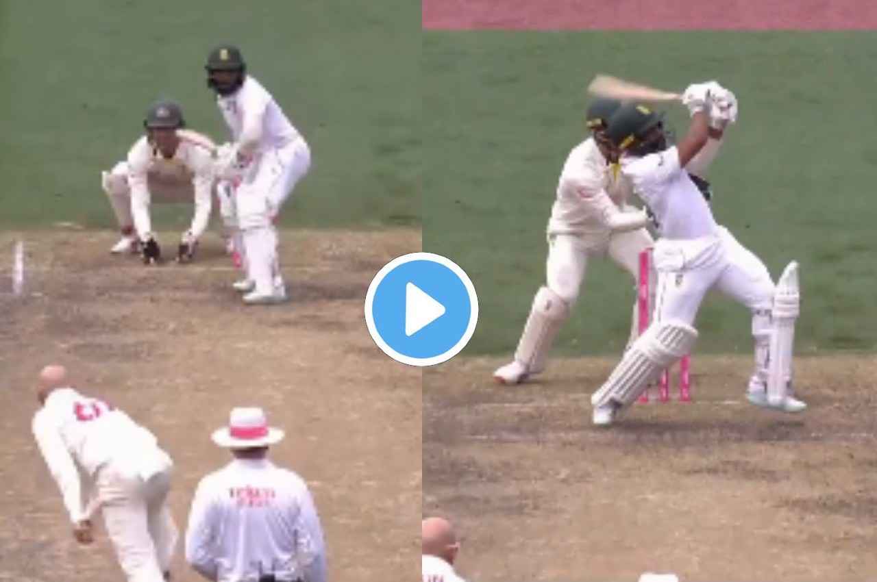 AUS vs SA: Temba Bavuma ने नेथन लॉयन की गेंद पर खड़े-खड़े जड़ दिया खतरनाक छक्का, देखें वीडियो