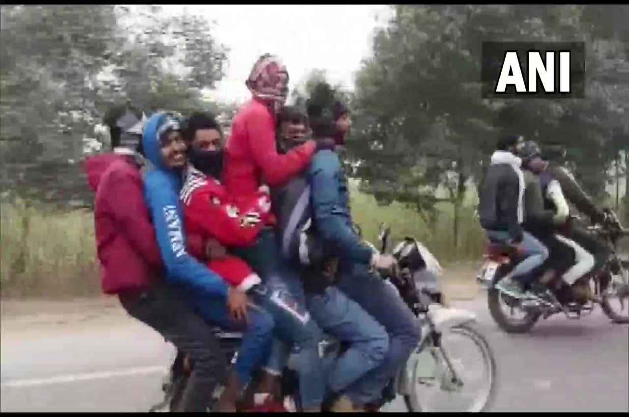Viral Video: तीन बाइकों पर 14 लोगों ने सवार होकर तेज रफ्तार में किया स्टंट, फिर...