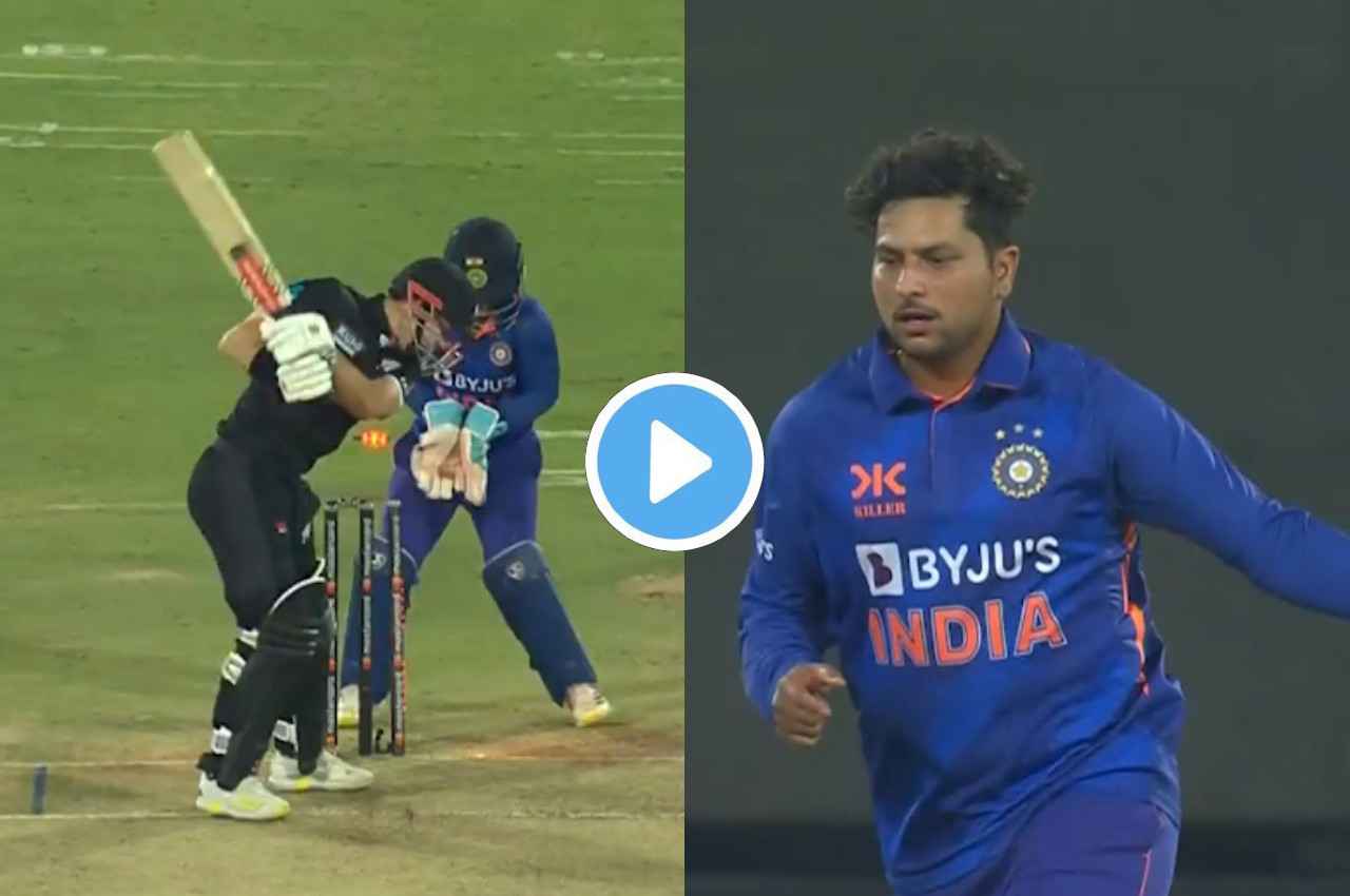 IND vs NZ Kuldeep Yadav Henry Nicholls
