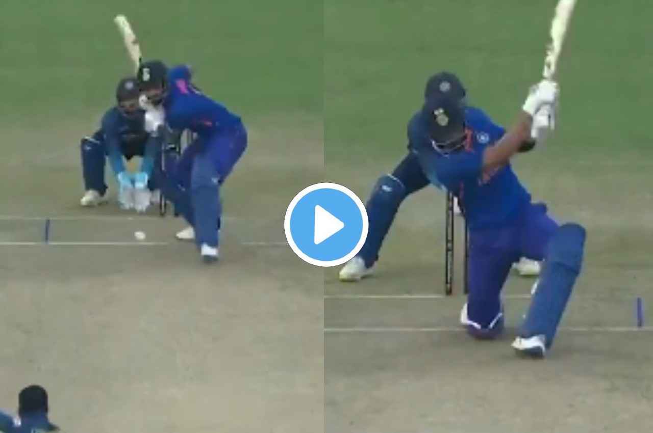 IND vs SL: आपका दिल जीत लेगा KL Rahul का ये शॉट, घुटना टेक जड़ दिया बेहतरीन छक्का, देखें वीडियो