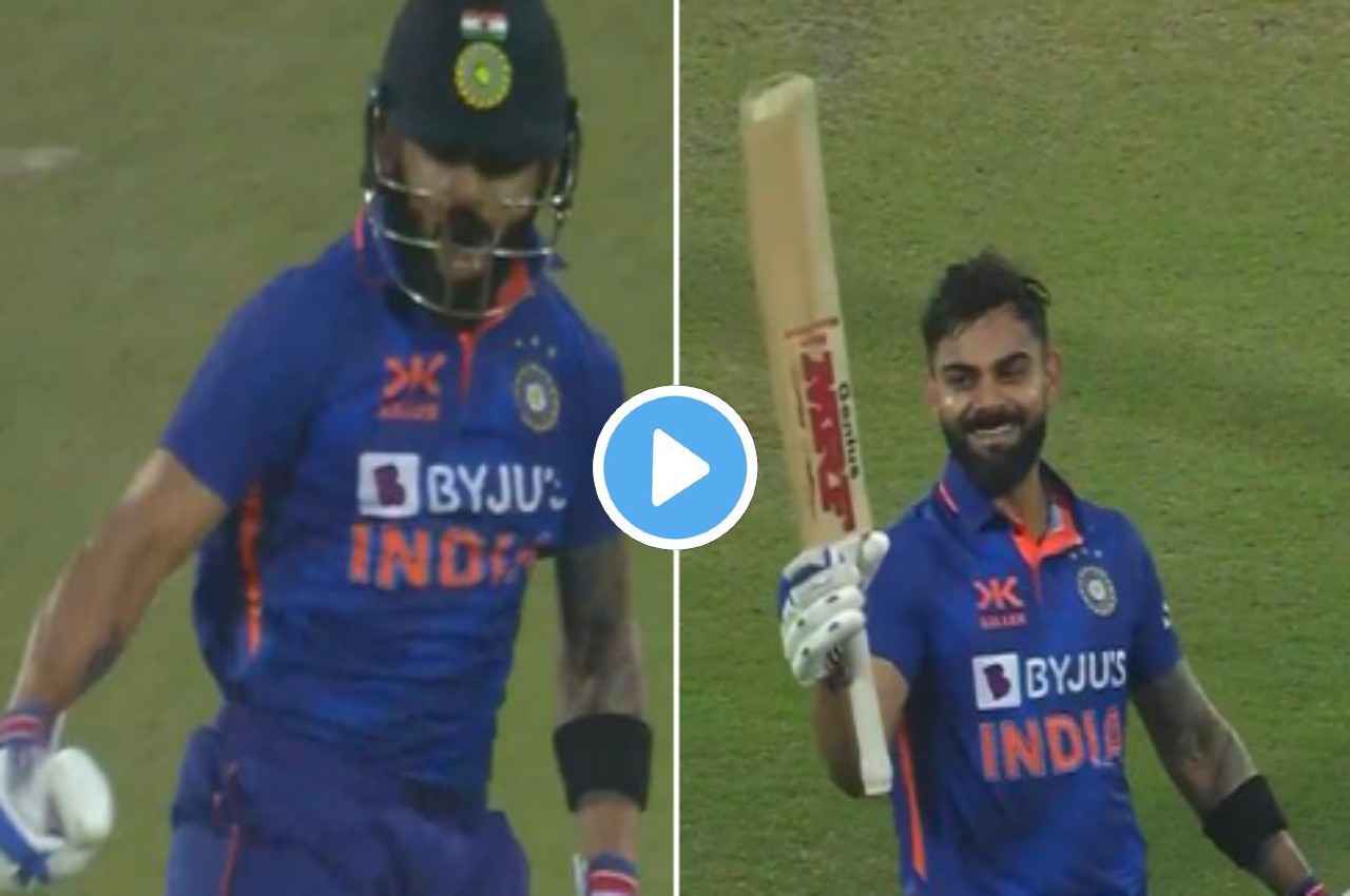 IND vs SL 1st ODI Virat Kohli century celebration