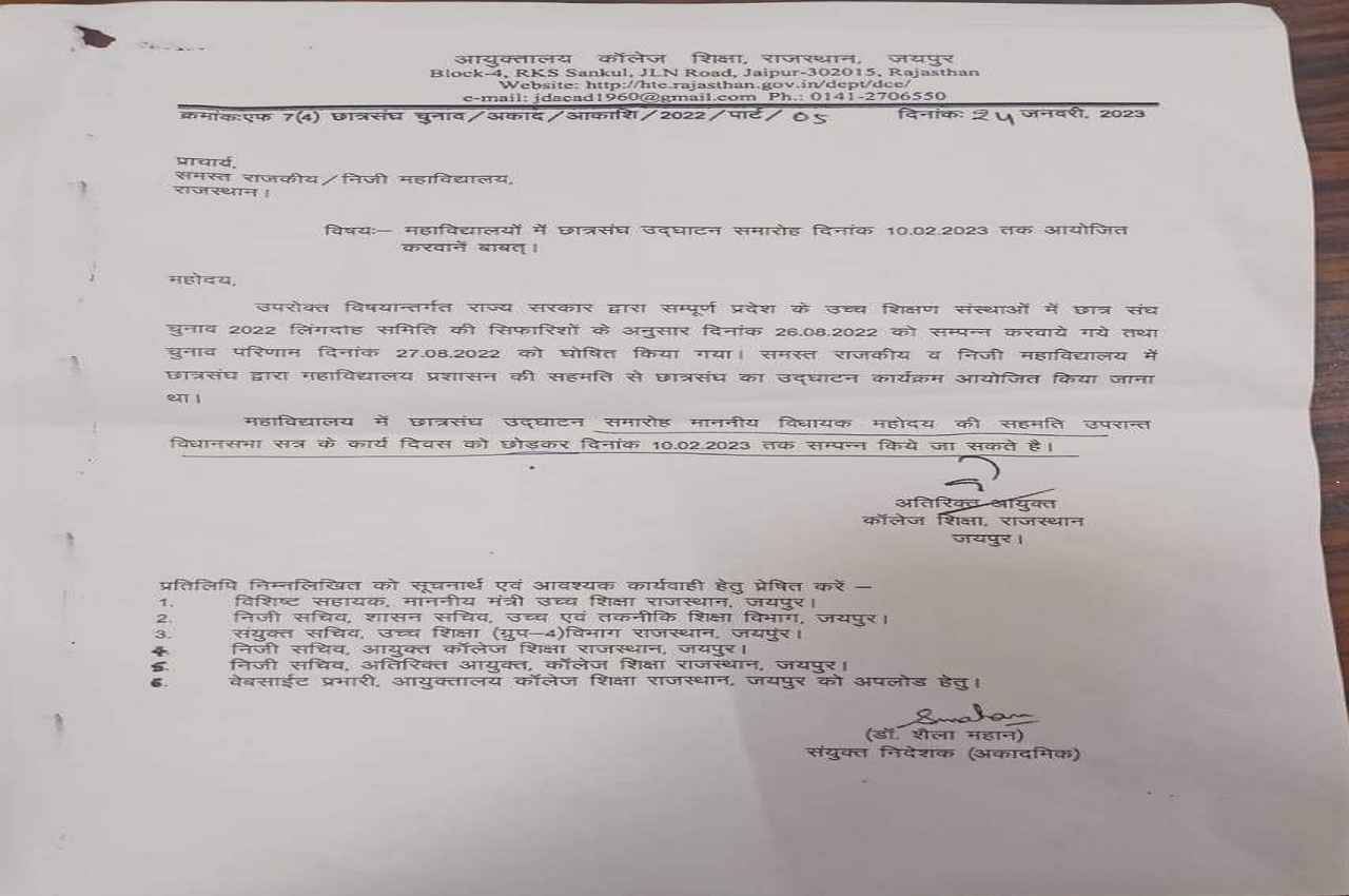 Nirmal Choudhary, Student Union Order Nirmal Choudhary, Student Union Order