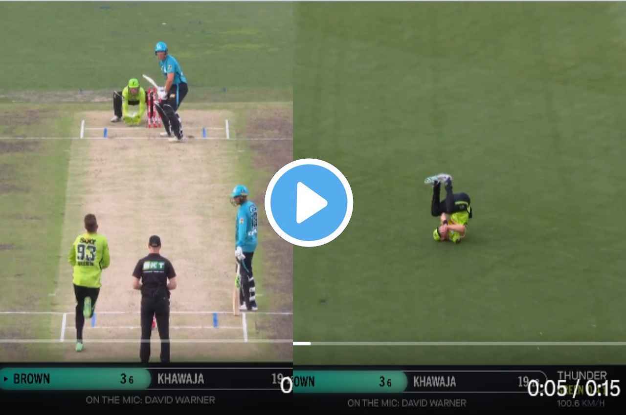 BBL 2023 Josh Nathan McAndrew took a dangerous catch Brown out