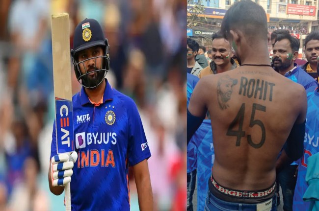 Rohit Sharma's fan Sunny He got Rohit Sharma tattooed on his back