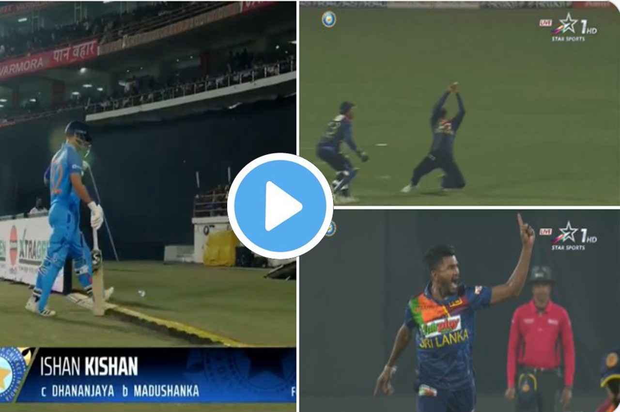 IND vs SL live Ishan Kishan out by Dilshan Madushanka IND vs SL live Ishan Kishan out by Dilshan Madushanka