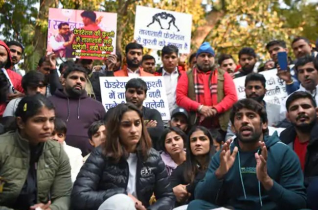 Wrestlers Protest Wrestlers Protest