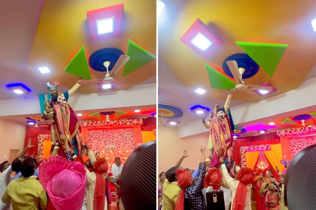 Shadi ka video: वरमाला पर दुल्हन ने की ऐसी हरकत जमीन से 20 फुट ऊपर पंखे पर लटक गया दूल्हा, देखें वीडियो 