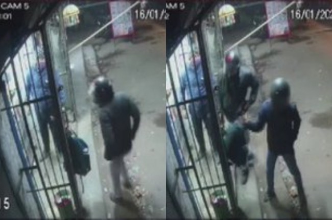 सीसीटीवी फुटेज में बदमाश लूटपाट करते हुए