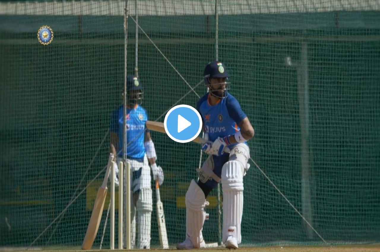 IND vs AUS: कंगारुओं को मात देने के लिए टीम इंडिया की धाकड़ तैयारी, Virat Kohli आगे बढ़कर जड़ रहे छक्के, देखें वीडियो