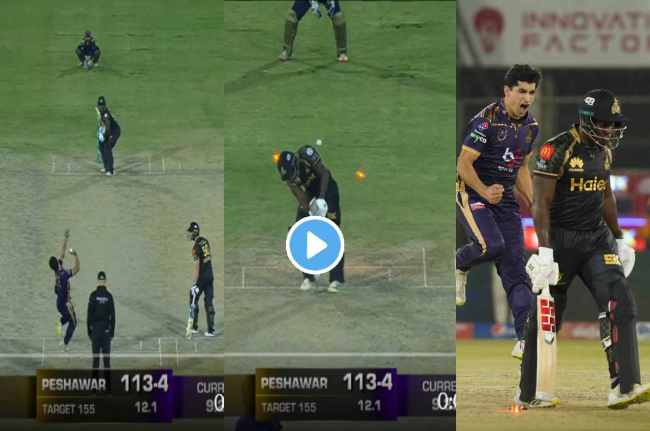 PSL 2023 Rovman Powell Clean bowled by Naseem Shah