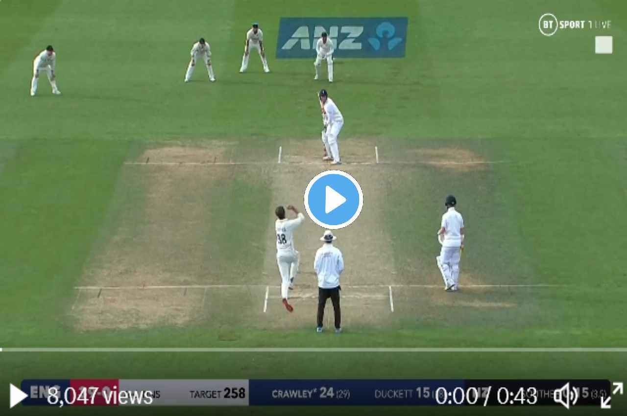 NZ vs ENG: पड़कर स्टंप में घुस गई Southee की खतरनाक गेंद, हिल भी नहीं पाए Crawley, देखें