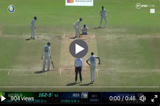 IND vs AUS 1st test live Ashwin to Alex Carey out Bowled
