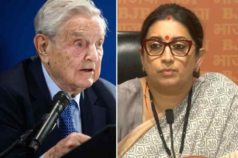 Adani group, Union Minister, Smriti Irani, US short seller Hindenburg, George Soros speech