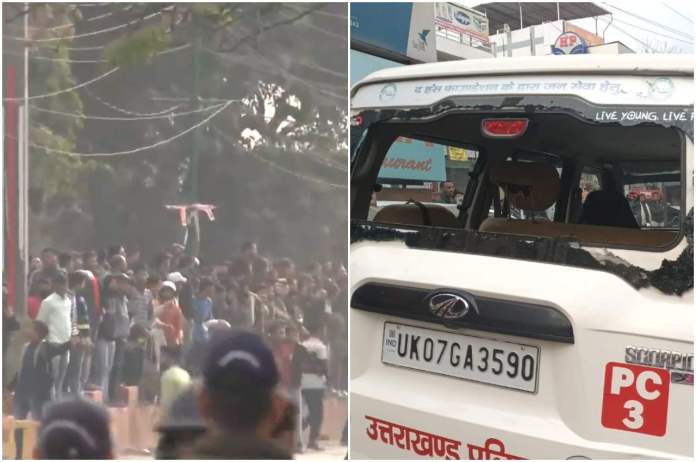 Uttarakhand Youths protesting for CBI inquiry recruitment irregularities pelted stones and broke vehicles in dehradun Video