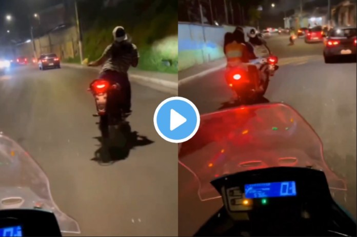 Viral Video Girl stunt on bike
