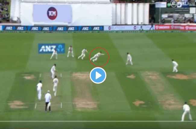 env vs nz michael bracewell caught great catch of ben duckett