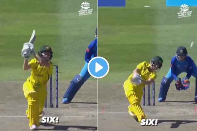ind w vs aus w live beth mooney hit a dangerous six