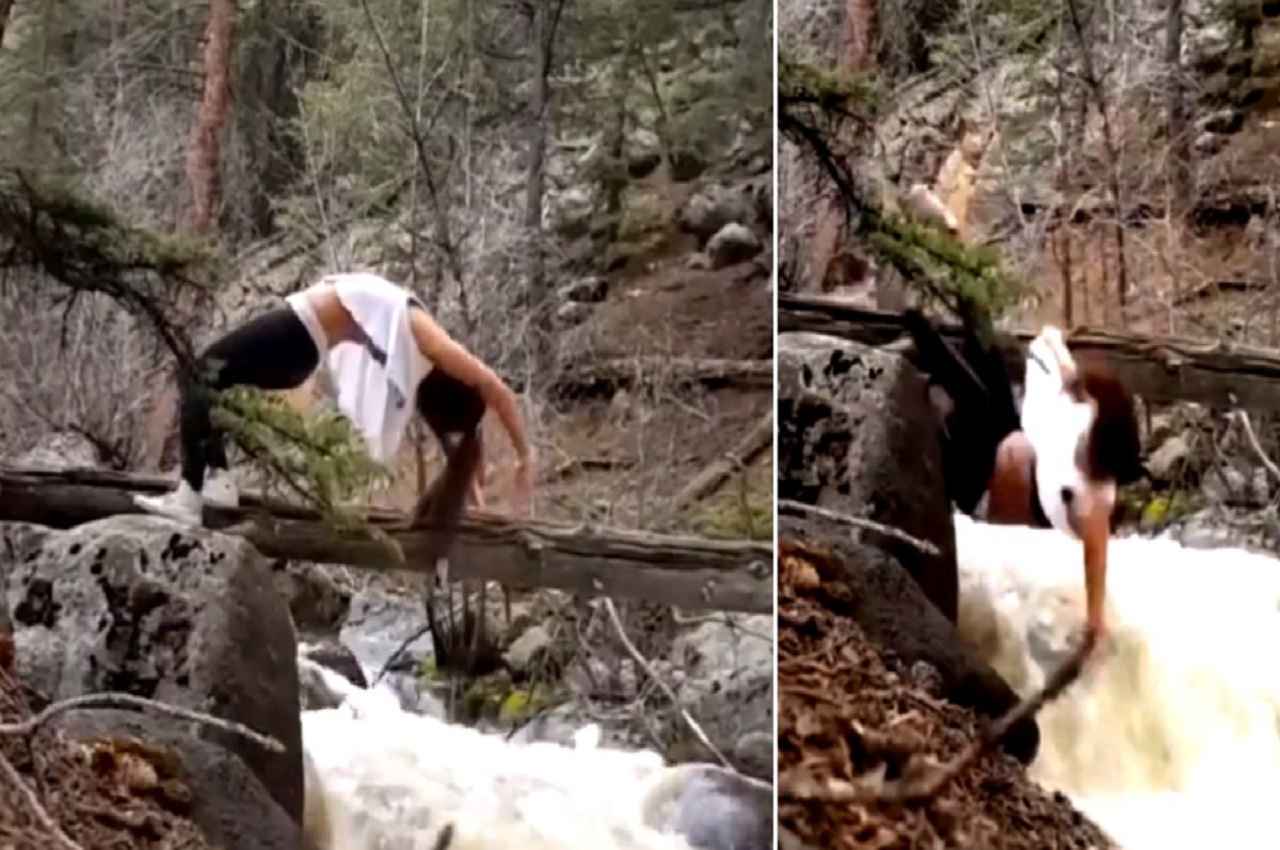 Viral Video: योगा का पोज बना रही महिला नदी में जा गिरी, देखें- फिर क्या हुआ