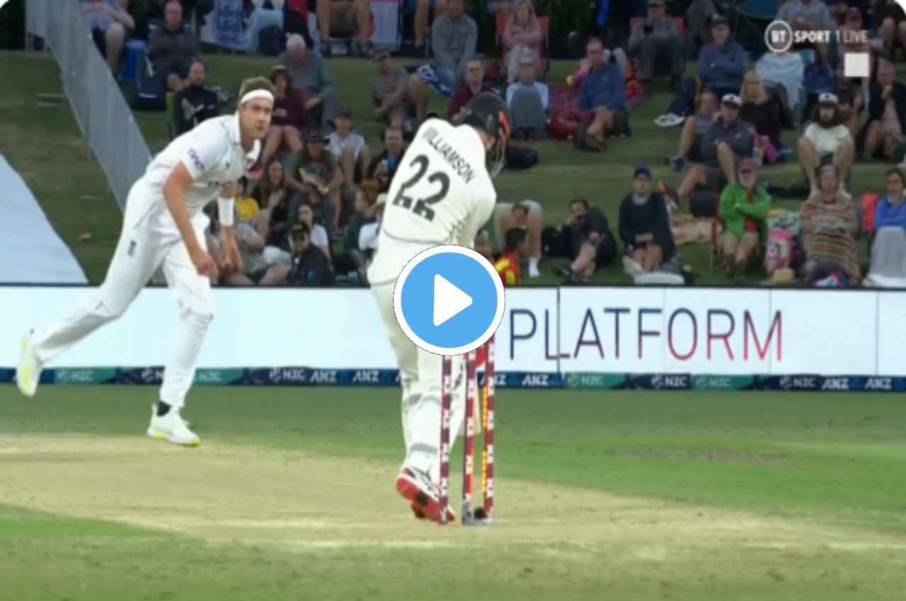 stuart broad clean bowled kane williamson watch video