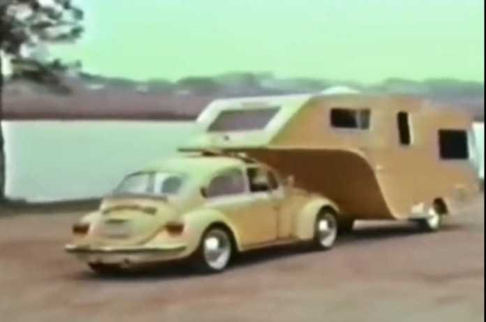 vintage car, viral video, volkswagen gooseneck trailer