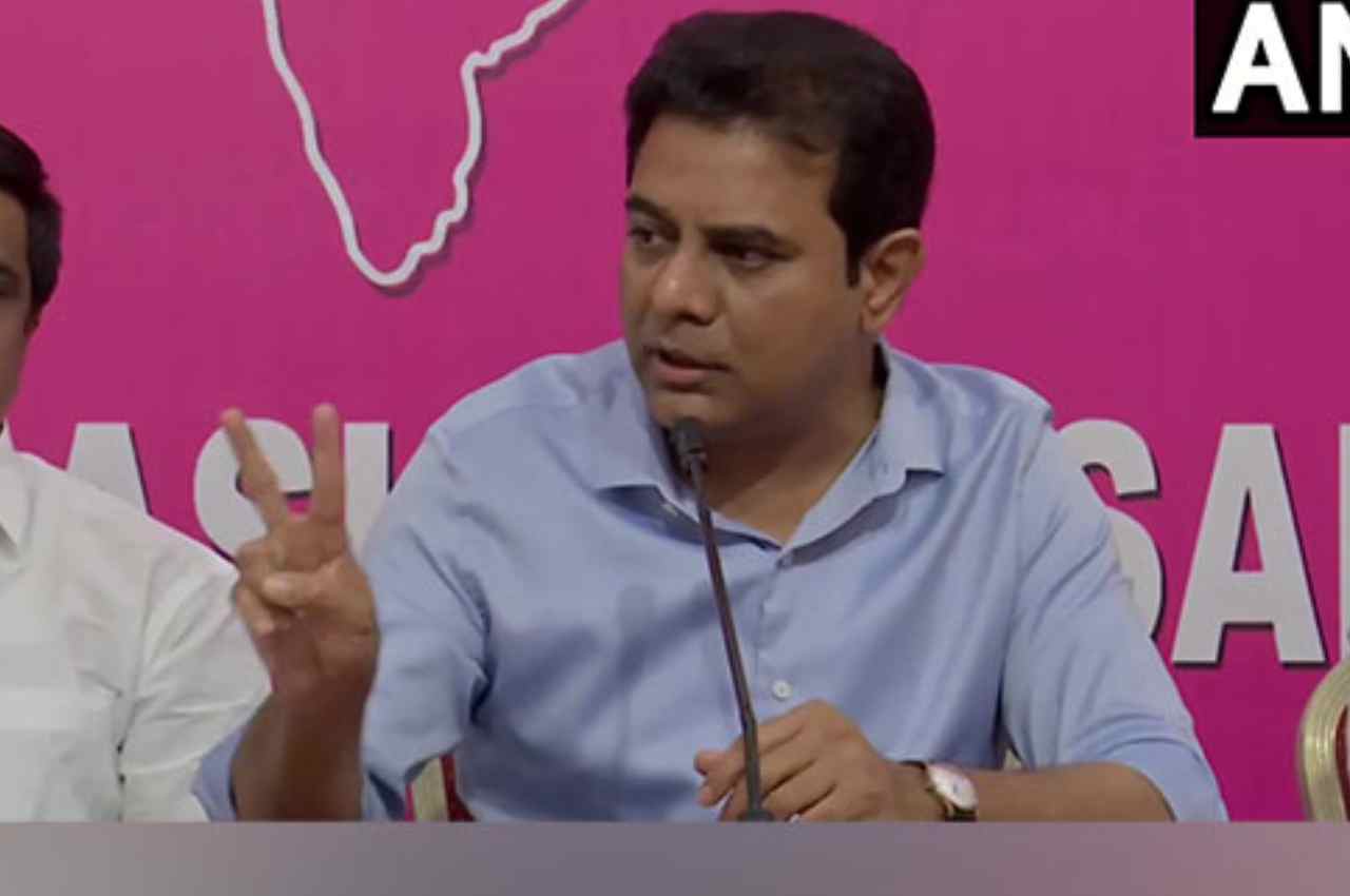 kt rama rao, pm narendra modi, adani issue, double engine government, hyderabad, telangana, KTR, harishchandra, raja harishchandra