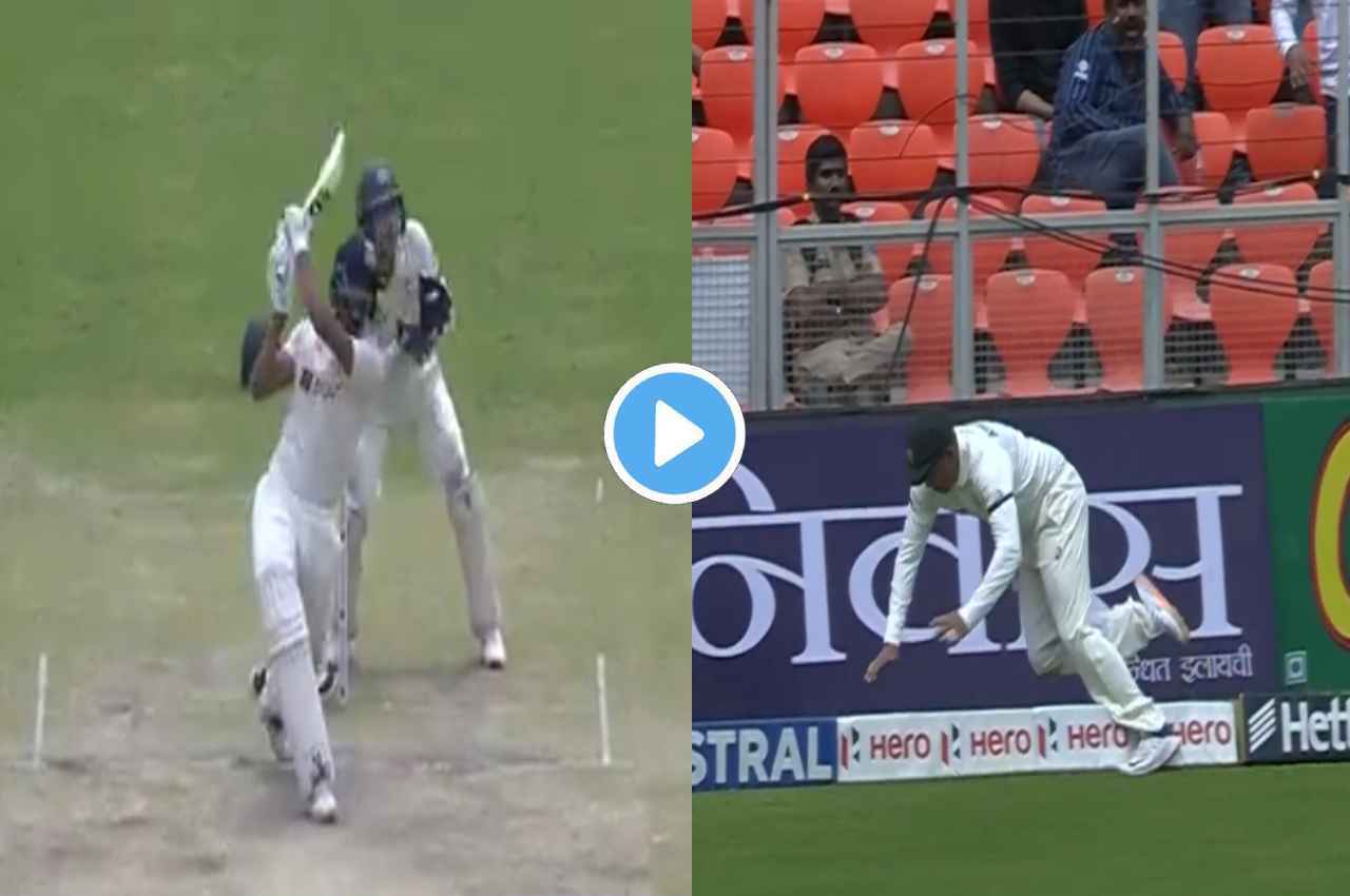IND vs AUS: Axar Patel ने लगाया जबरदस्त छक्का, कैच लेने के चक्कर में पैर मुड़वा बैठे उस्मान ख्वाजा, देखें video
