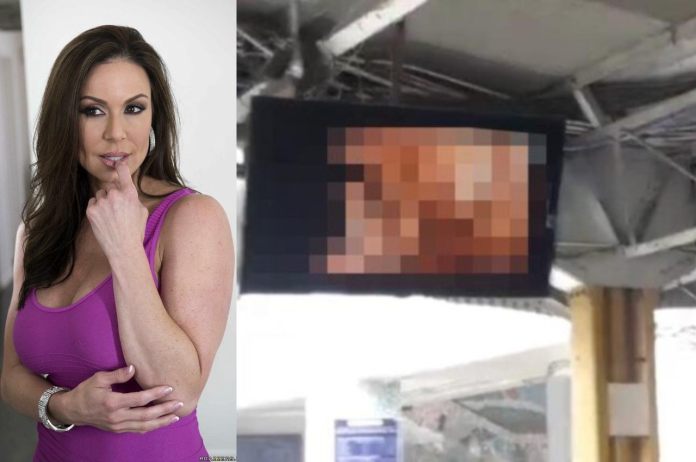 American adult star Kendra Lust reacts to video played at Patna railway station