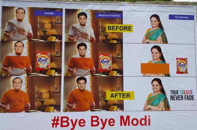 Delhi Liquor Policy Case, Posters surface in Hyderabad, poster war against BJP, K Kavitha, K Kavitha to appear before ED, Telangana CM KCR, Delhi excise policy case, Manish Sisodia, Telangana, BRS, AAP